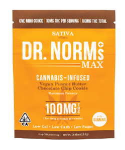 Dr. norm's - [DR. NORM'S] EDIBLE - 100MG - MAX PEANUT BUTTER CHOCOLATE CHIP COOKIE (S)