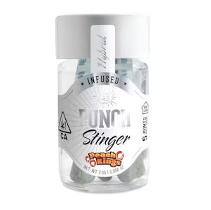 Punch edibles & extracts - PEACH RINGS | STINGERS 5PK INF PRE-ROLLS | 2.5G HYBRID
